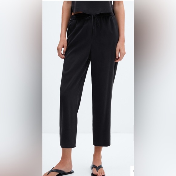 Mango Drawstring Waist Trousers M - Picture 3 of 11